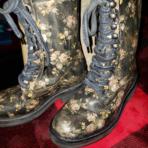 Free People floral combat boots - Picture 3 of 6